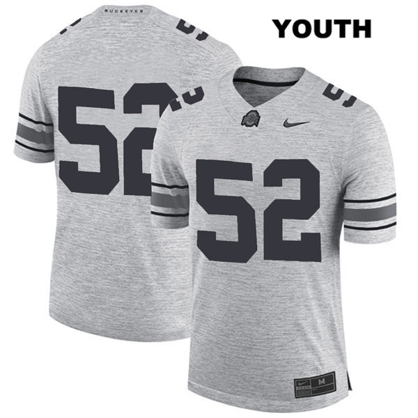 Ohio State Buckeyes Youth Wyatt Davis #52 Gray Authentic Nike No Name College NCAA Stitched Football Jersey LL19A10OL